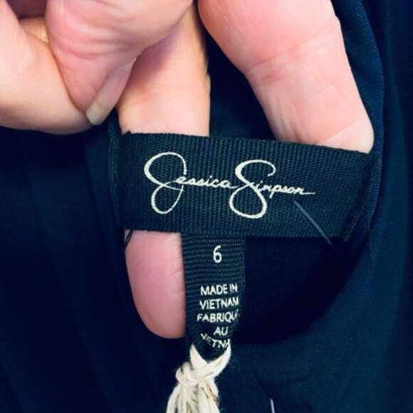 Jessica Simpson Navy Blue Chain Link Halter Dress - Picture 7 of 9